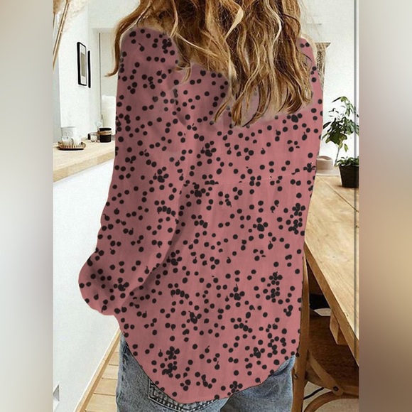 Dokotoo Casual V Neck Alicia Floral Print Long Sleeve Chiffon Button Down Size L - Picture 3 of 12